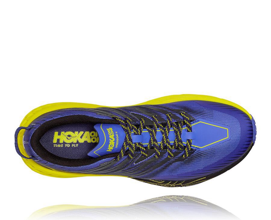 Hoka Australia One One Speedgoat 4 - Mens Trail Shoes Blue/Green - XVNRA-1867